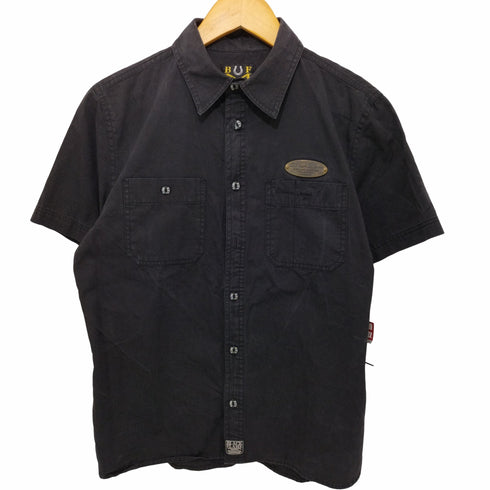 ブラックフレイム BLACK FLAME 背面スカル刺繍半袖シャツ メンズ 15 1/2