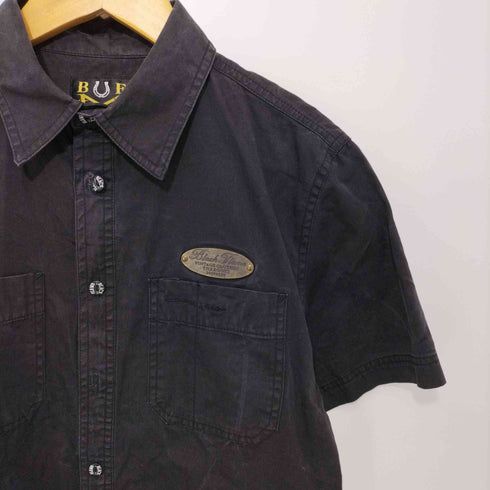 ブラックフレイム BLACK FLAME 背面スカル刺繍半袖シャツ メンズ 15 1/2