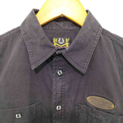 ブラックフレイム BLACK FLAME 背面スカル刺繍半袖シャツ メンズ 15 1/2