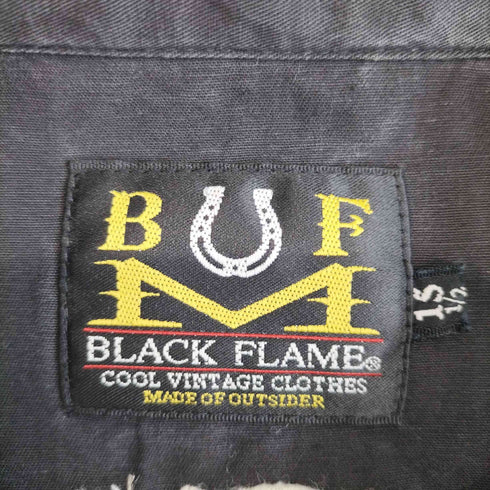 ブラックフレイム BLACK FLAME 背面スカル刺繍半袖シャツ メンズ 15 1/2