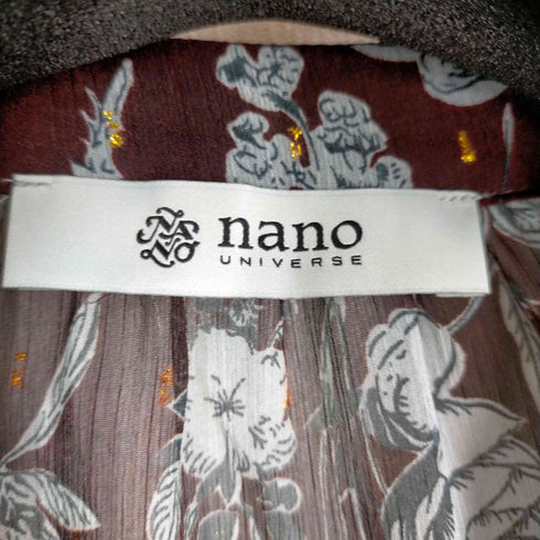 ナノユニバース nano universe ボタニカルプリントギャザーワンピース レディース 38
