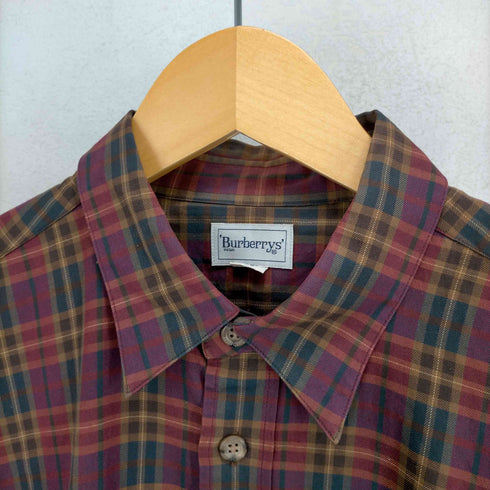 バーバリーズ BURBERRYS 80~90S 刺繍ポケットコットンチェックシャツ メンズ JPN:L