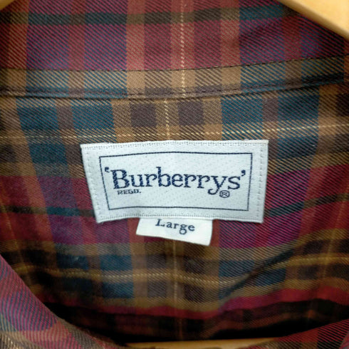バーバリーズ BURBERRYS 80~90S 刺繍ポケットコットンチェックシャツ メンズ JPN:L