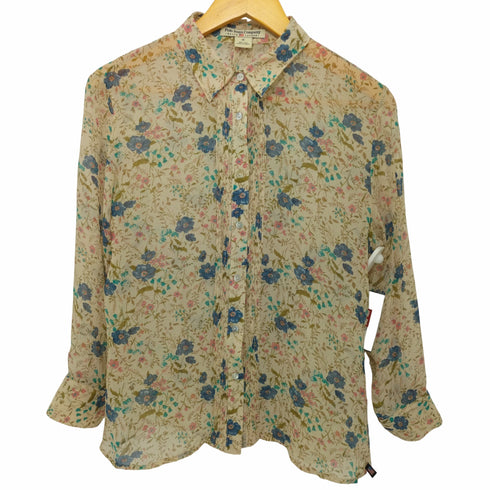 ポロジーンズカンパニーラルフローレン POLO JEANS COMPANY RALPH LAUREN 花柄 総シルク シアーシャツ レディース import:M