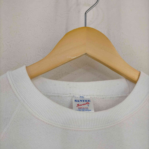SANTEE USA製 ©1987 CRYSTAL MOUNTAIN フロッキープリント ラグランスウェット メンズ import:L