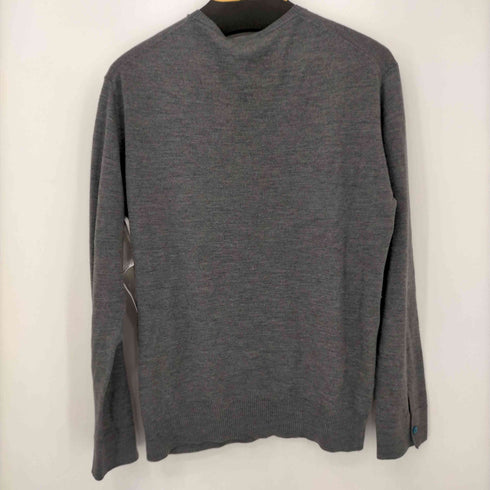 バーバリーブラックレーベル BURBERRY BLACK LABEL ロゴ刺繍ウールVネックニット メンズ JPN:4