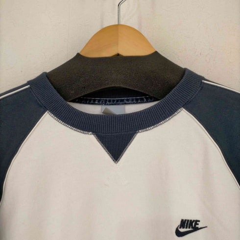 ナイキ NIKE 00S スウォッシュロゴ刺繍 ラグランスウェット メンズ import:L
