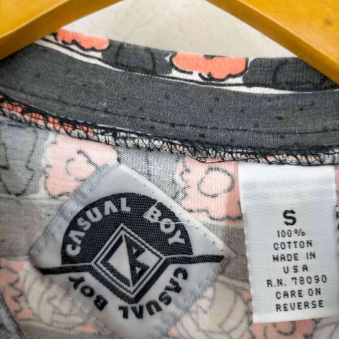 CASUAL BOY USA製 HAWAIIプリント 総柄 Tシャツ メンズ import:S
