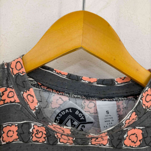 CASUAL BOY USA製 HAWAIIプリント 総柄 Tシャツ メンズ import:S