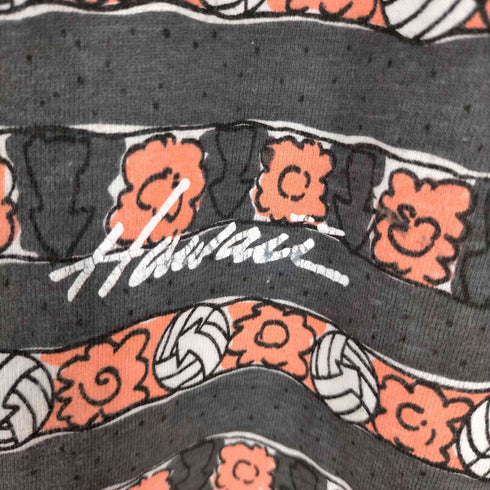 CASUAL BOY USA製 HAWAIIプリント 総柄 Tシャツ メンズ import:S