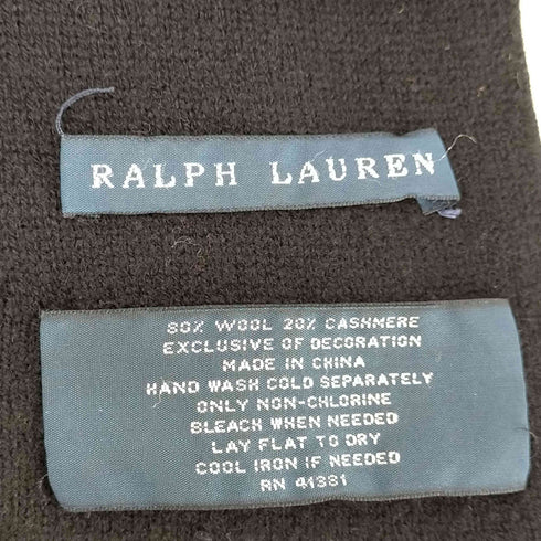 ラルフローレン RALPH LAUREN カシミヤ混 エンブレム マフラー メンズ