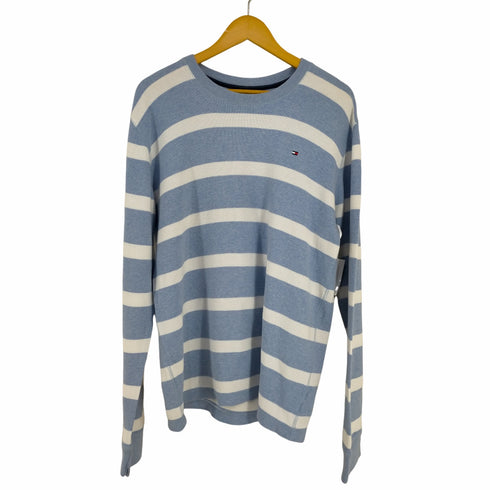 トミーヒルフィガー TOMMY HILFIGER ロゴ刺繍 ボーダー クルーネックニット メンズ import:L