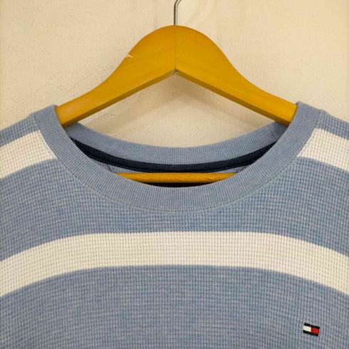 トミーヒルフィガー TOMMY HILFIGER ロゴ刺繍 ボーダー クルーネックニット メンズ import:L