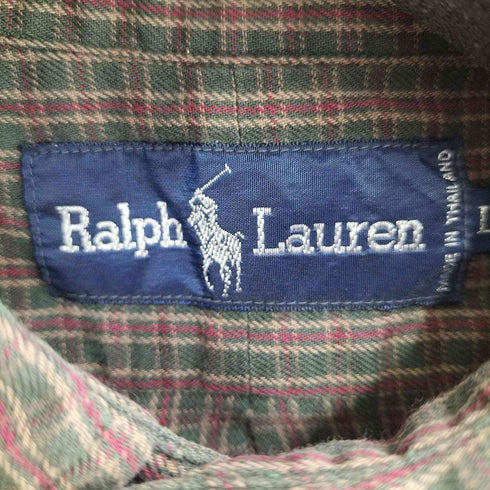 ラルフローレン RALPH LAUREN 90-00S スモールポニー刺繍 L/S チェックシャツ メンズ import:L