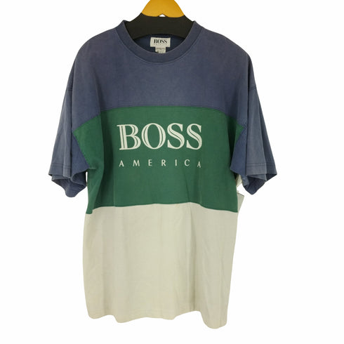 ボス BOSS MADE IN USA フロントプリント ボーダー Tシャツ メンズ import:L