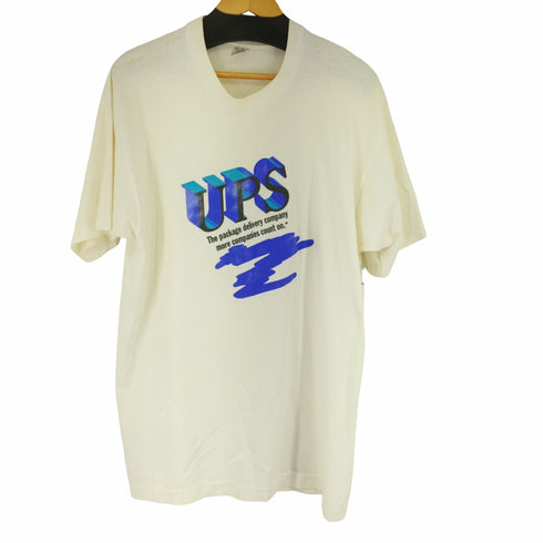 フルーツオブザルーム FRUIT OF THE LOOM 90S UPS 企業ロゴプリント S/S Tシャツ メンズ import:XL