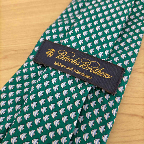 ブルックスブラザーズ BROOKS BROTHERS お魚柄シルクネクタイ メンズ