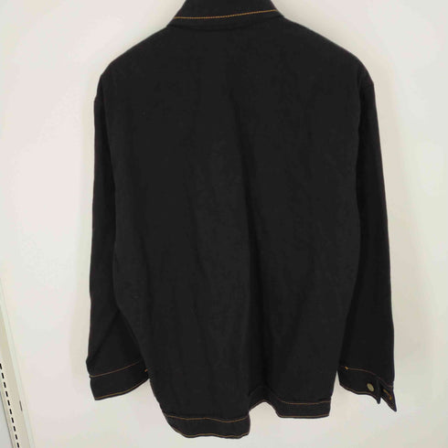 プリズンブルー PRSN BLU ブラックデニムステッチワークカバーオール メンズ import:M