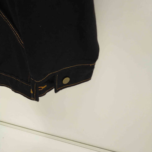 プリズンブルー PRSN BLU ブラックデニムステッチワークカバーオール メンズ import:M