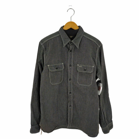 シュガーケーン SUGAR CANE ジーンコードワークシャツ ストライプ L/S シャツ メンズ LARGE 16-16 1/2
