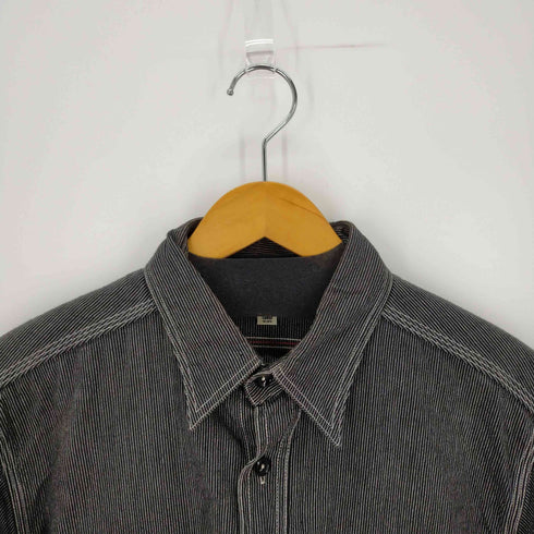 シュガーケーン SUGAR CANE ジーンコードワークシャツ ストライプ L/S シャツ メンズ LARGE 16-16 1/2