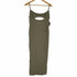 ザラ ZARA Sage Cut Out Linen Blend Midi Dress レディース S