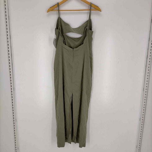 ザラ ZARA Sage Cut Out Linen Blend Midi Dress レディース S