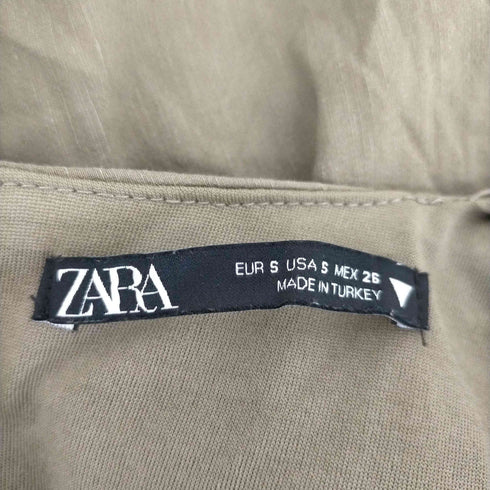 ザラ ZARA Sage Cut Out Linen Blend Midi Dress レディース S