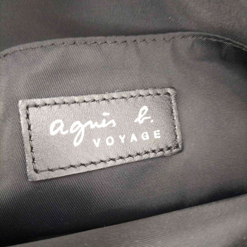 アニエスベーボヤージュ agnes b. VOYAGE 白ステッチレザーショルダーバッグ レディース