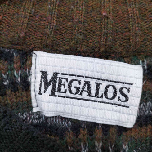 megalos USA製 80~90s クルーネック3Dアクリルニット メンズ 8