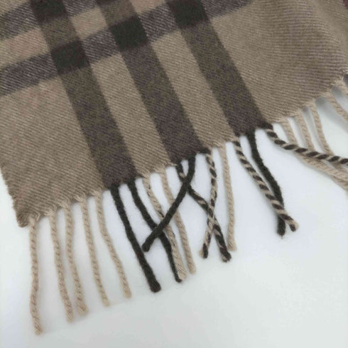 バーバリーズ BURBERRYS カシミヤ100 ブラウンチェックマフラー レディース 168×30