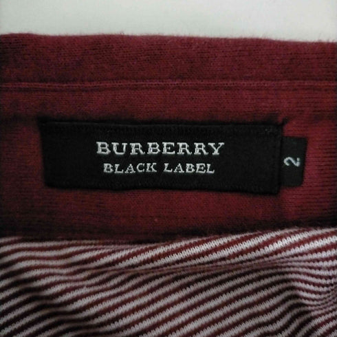 バーバリーブラックレーベル BURBERRY BLACK LABEL ロゴ刺繍ボーダーTシャツ メンズ JPN:2