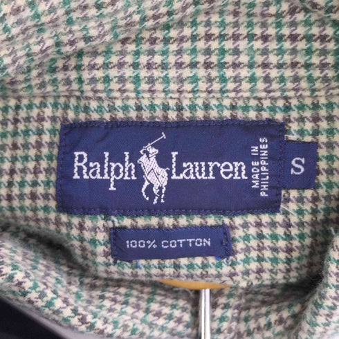 ラルフローレン RALPH LAUREN スモールポニー刺繍 チェック L/S ネルシャツ メンズ import:S
