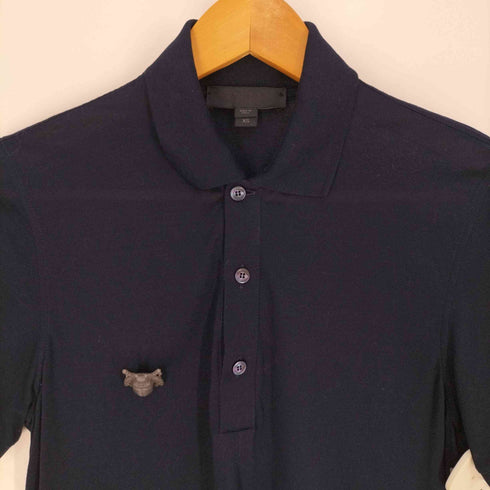 バーバリーロンドン BURBERRY LONDON イタリア製 昆虫バッチ コットンシアーポロシャツ レディース import:XS