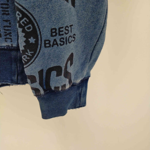 ギャップ Gap パッチワークプリントクルーネックスウェット インディゴ メンズ JPN:M
