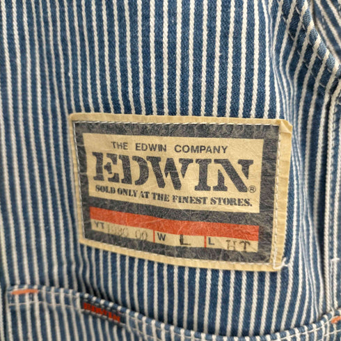 エドウィン EDWIN OVER WORKS FACTORY ストライプ デニムオーバーオール レディース