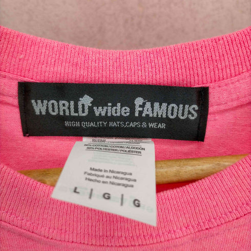 ワールドワイドフェイマス WORLD WIDE FAMOUS 刺繍半袖Tシャツ メンズ JPN:L