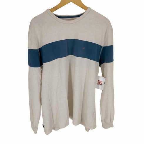 トミーヒルフィガー TOMMY HILFIGER ロゴ刺繍ラインデザインカットソー メンズ JPN:XL