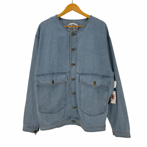 69us 2ND TYPE ビッグサイズ ノーカラー デニムジャケット メンズ