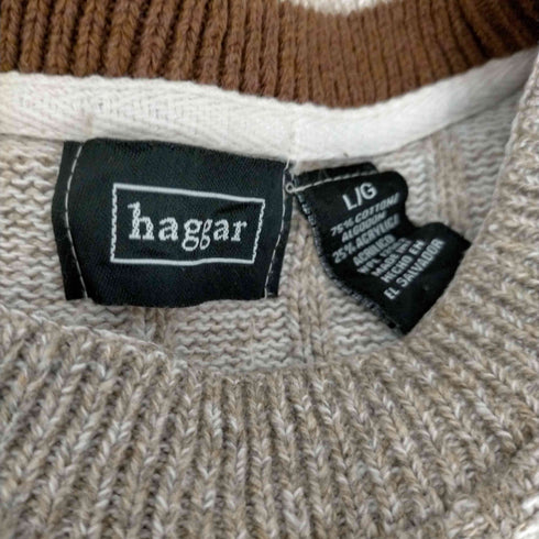 ハガークロージング HAGGAR 格子柄コットンニット メンズ JPN:L