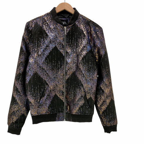 ザラ ZARA タリックジャカード ボンバージャケット メンズ import:S