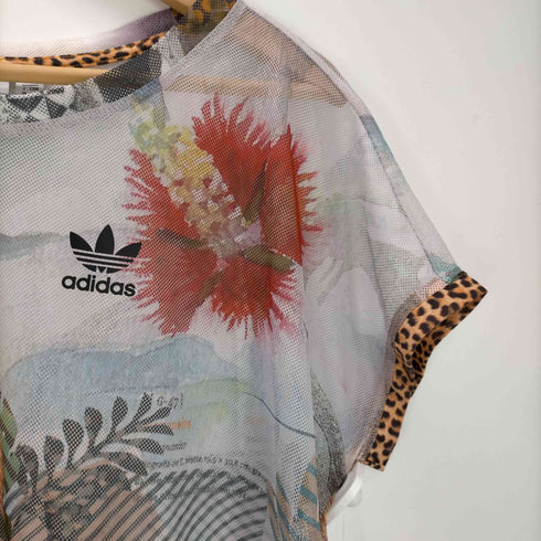 アディダスオリジナルス adidas Originals S/S シアー総柄クルーネックTシャツ レディース JPN:M