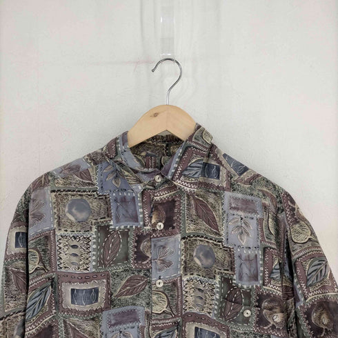 フルギ BURMA BIBAS シルク100 レトロ柄 S/S シャツ メンズ import:S