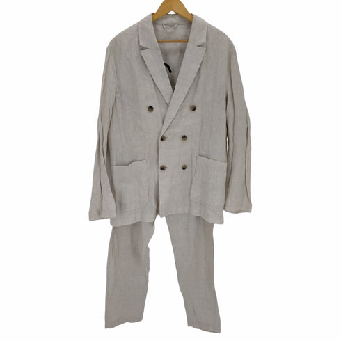 ザラ ZARA リネン ダブルテーラードジャケット スラックス メンズ JPN:XL