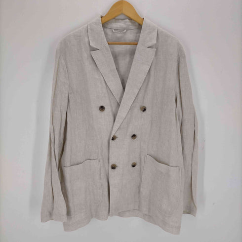 ザラ ZARA リネン ダブルテーラードジャケット スラックス メンズ JPN:XL