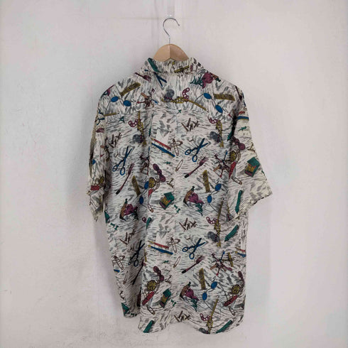総柄 シルク S/S シャツ メンズ import:L