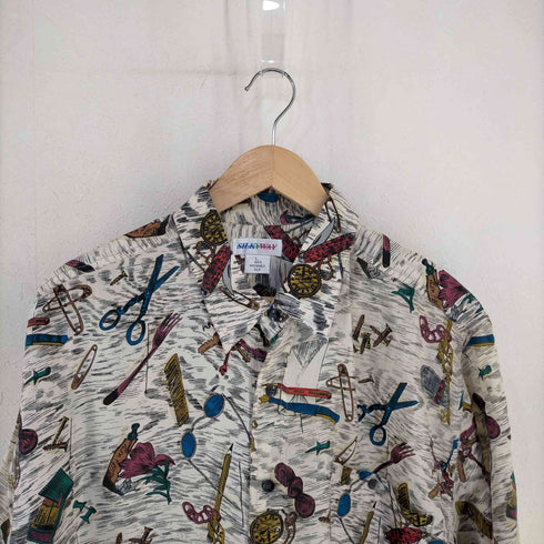 総柄 シルク S/S シャツ メンズ import:L