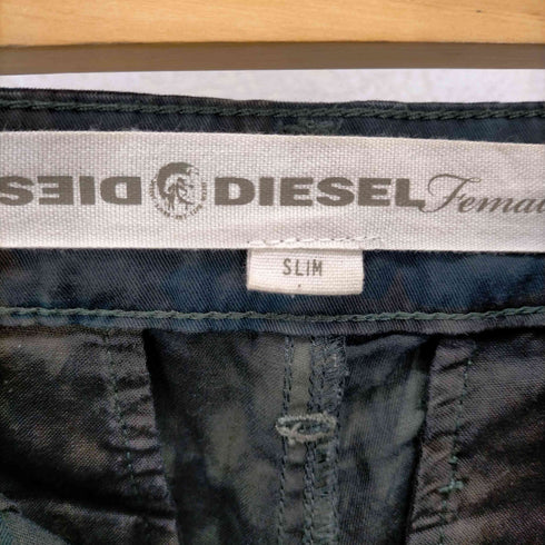 ディーゼル DIESEL 裾ジップ総柄スリムカーゴパンツ レディース SLIM