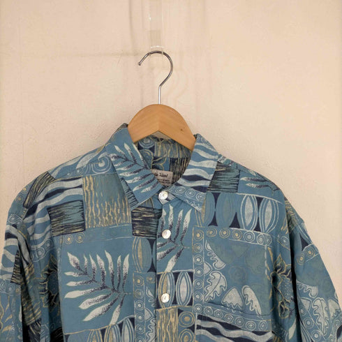 Paradise Island シェルボタン 総柄 S/S シャツ メンズ import:L