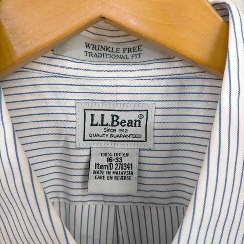 エルエルビーン L.L.Bean Wrinkle-Free Pinpoint Oxford Cloth Shirt Traditional Fit Stripe メンズ 16-33